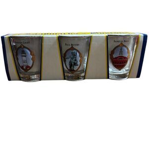 Landmarks Of Boston 3 Pack Shot Glass Set *New*